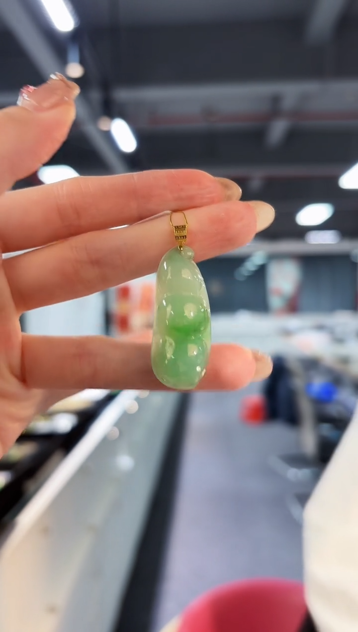 【闪购商品】翡翠颈饰18K金镶嵌缅料A货/支持复检/一件