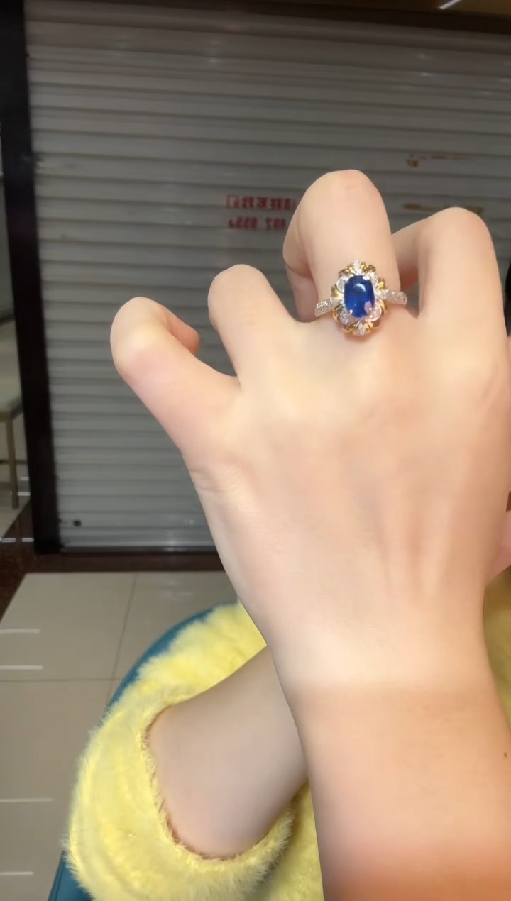 戒指蓝宝石铂Pt950镶嵌2.18ct