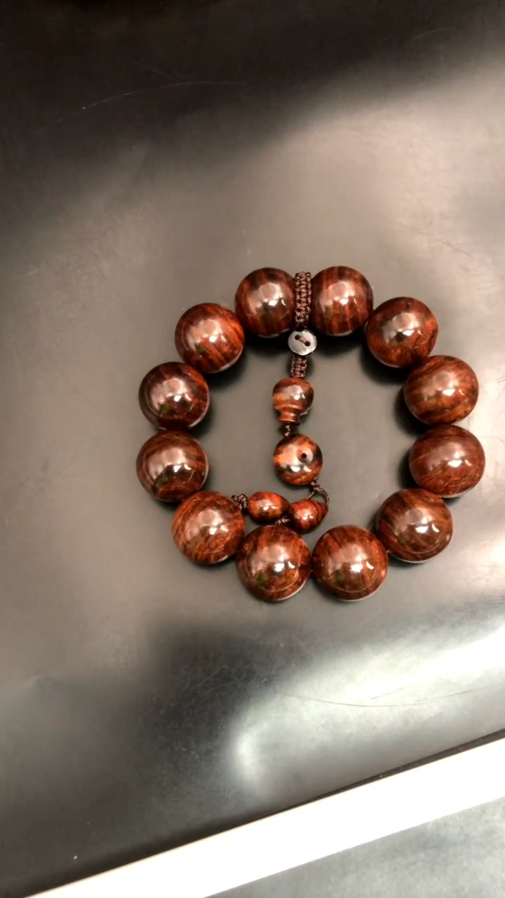 手串/手链黄花梨/降香黄檀海黄野生紫油梨2.0虎皮纹特价精串