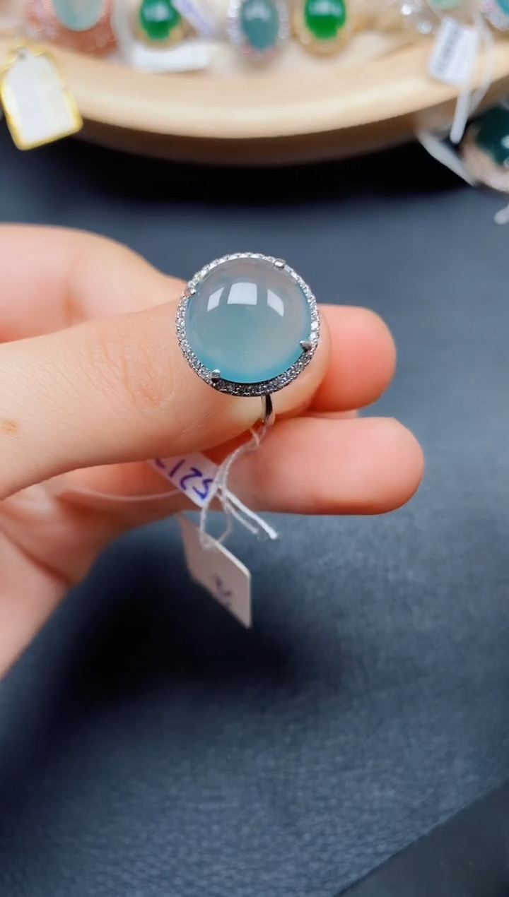 【闪购商品】翡翠戒指银S925镶嵌翡翠