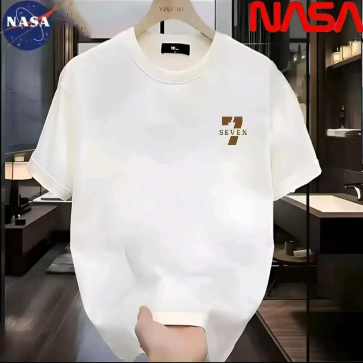 NASA联名纯棉夏季圆领短袖T恤微宽松时尚男女同款休闲百搭11