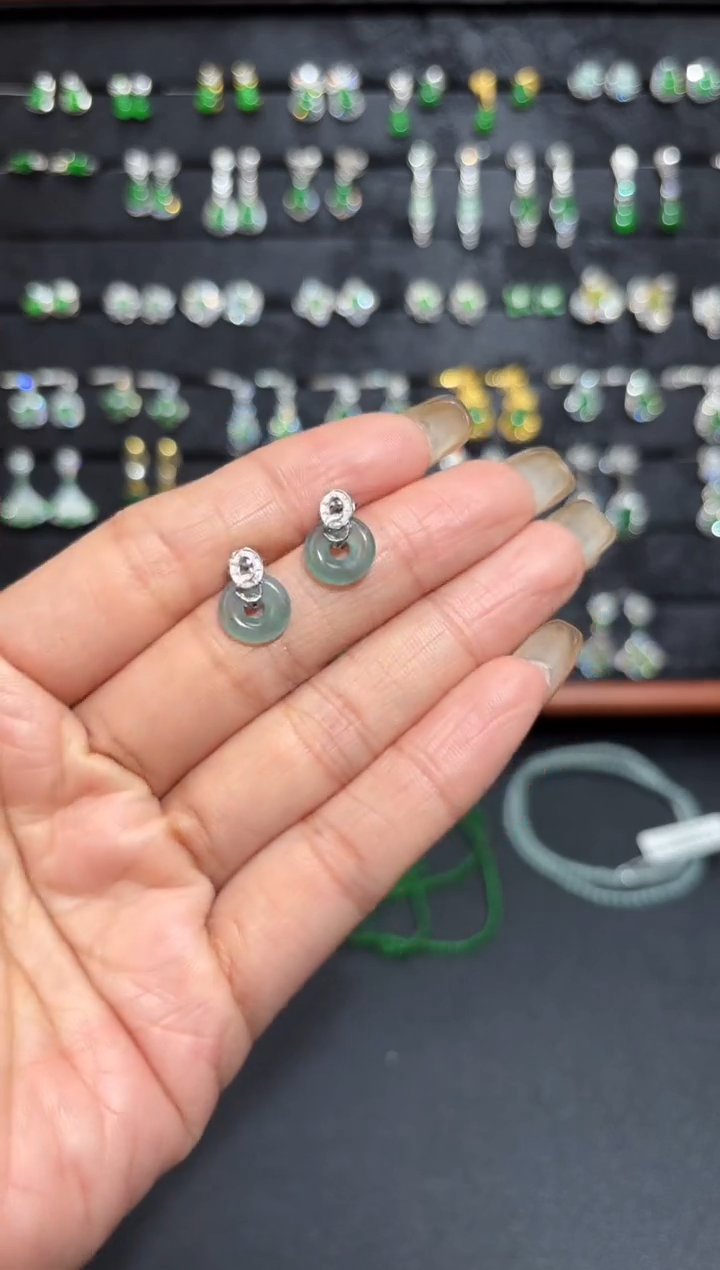 【闪购商品】翡翠颈饰银S925镶嵌甜甜圈/支持复检/一件