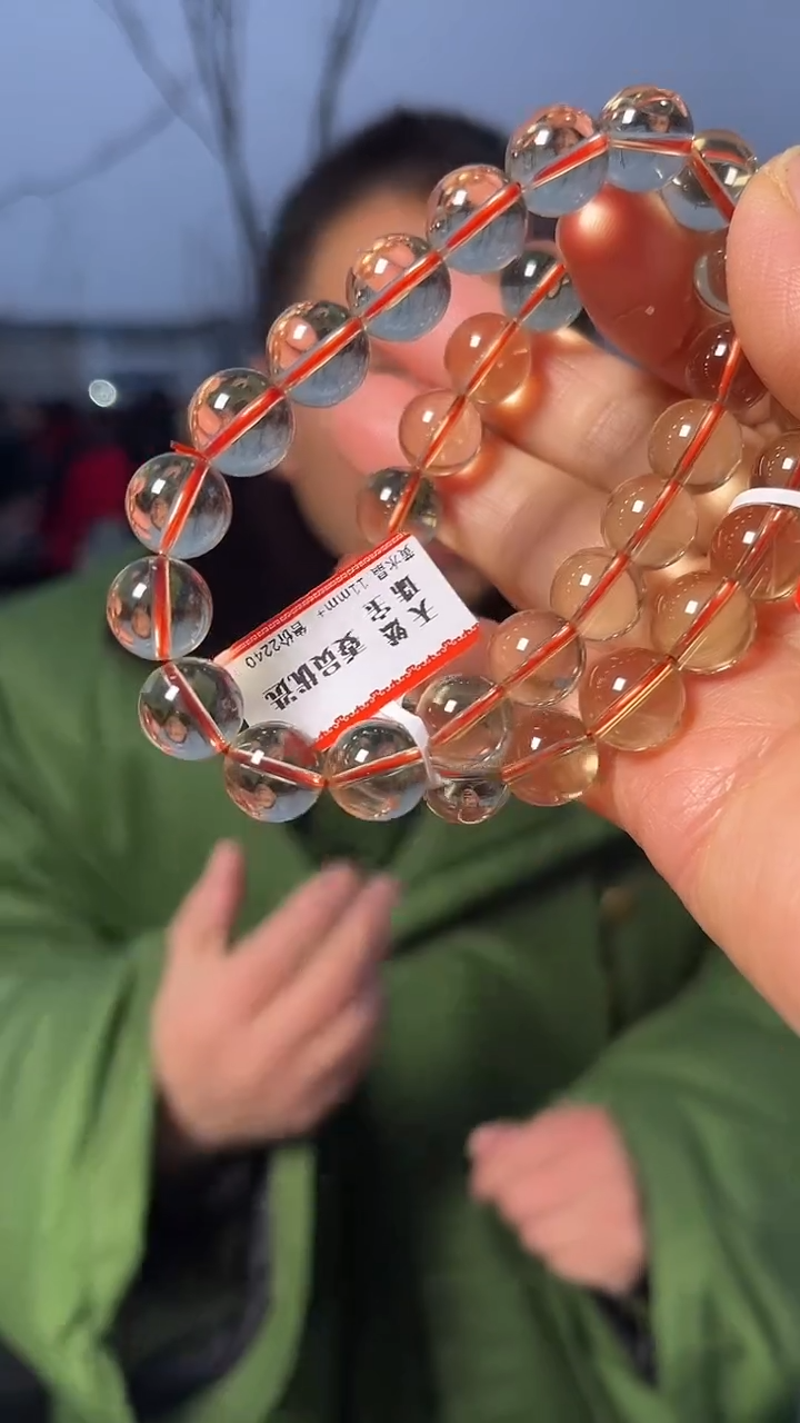 【闪购商品】黄晶手链未镶嵌天然手串多样性发一11mm