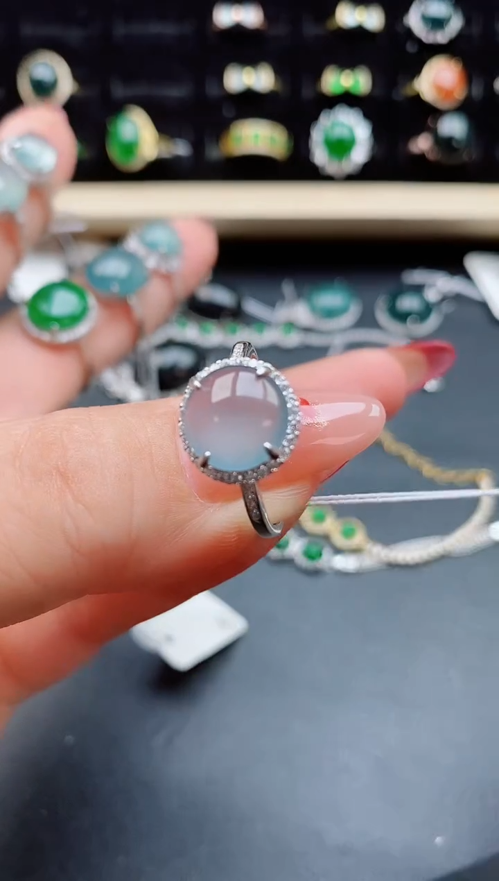 【闪购商品】翡翠戒指银S925镶嵌12121