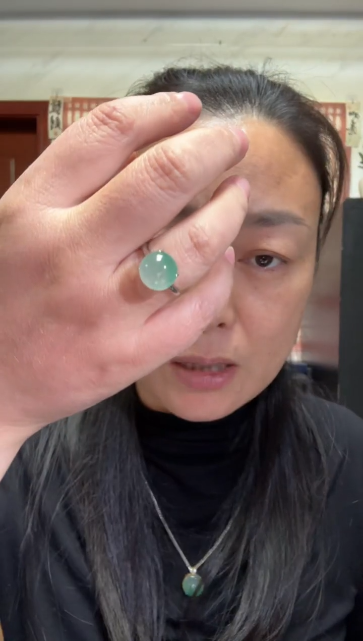 颈饰银S925镶嵌石英质玉（非洲翠）00002923