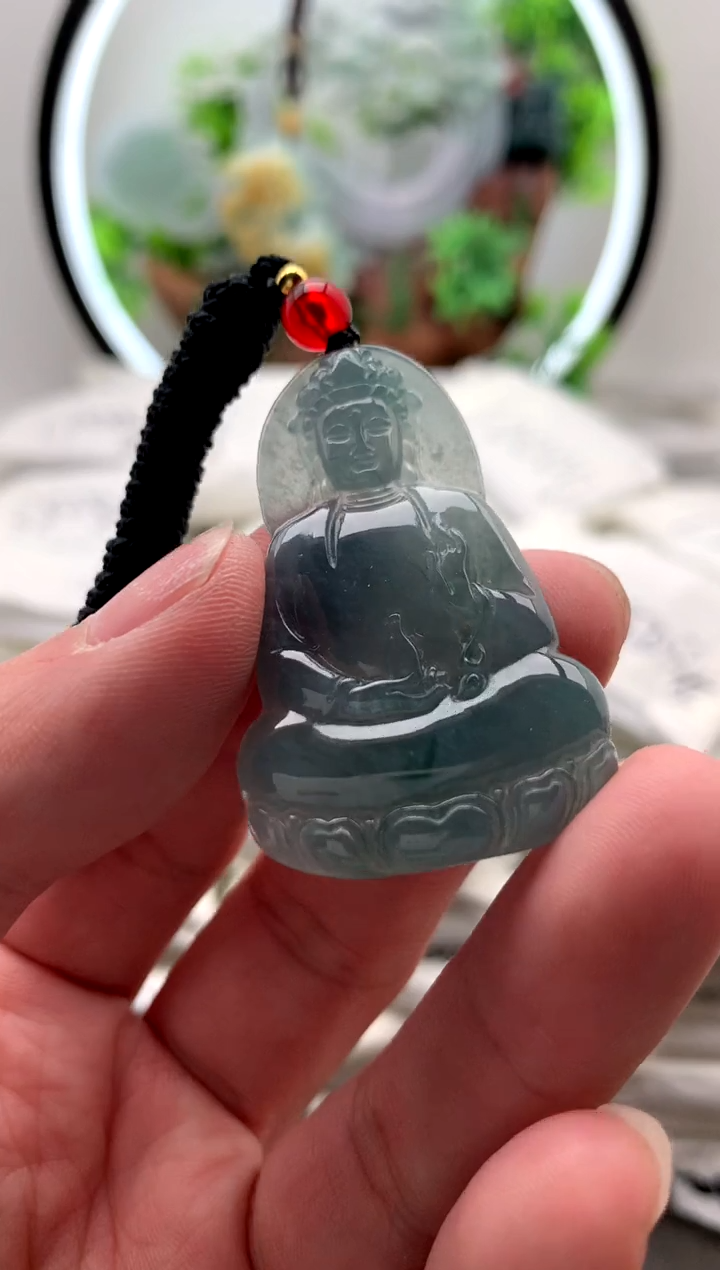 【闪购商品】翡翠颈饰未镶嵌小素衣观音【品质一般能接受再拍】
