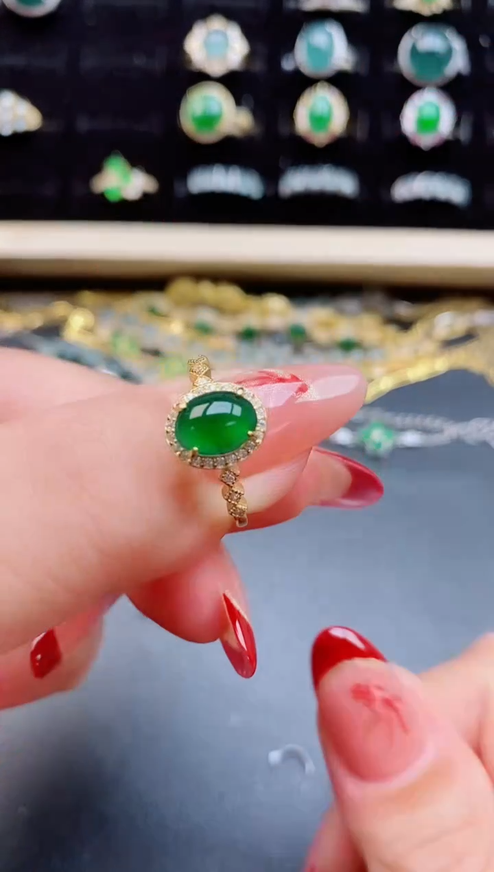 【闪购商品】翡翠戒指银S925镶嵌50850