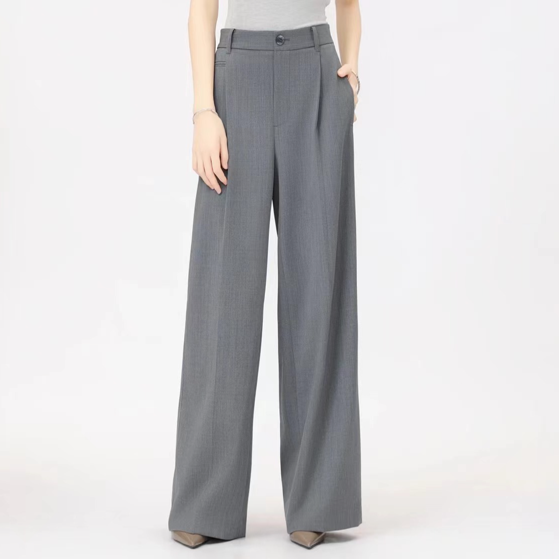 AMASS/阿玛施 高腰直筒垂感直筒裤显瘦时尚直腿裤5100649