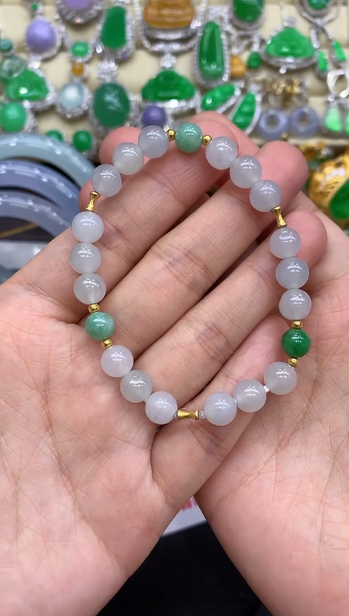 18K金镶嵌手链翡翠201-中国好珍宝