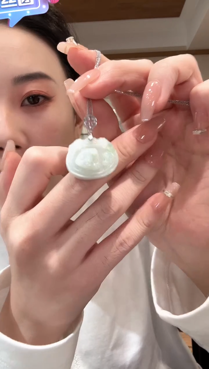 【闪购商品】翡翠颈饰银S925镀金镶嵌国风