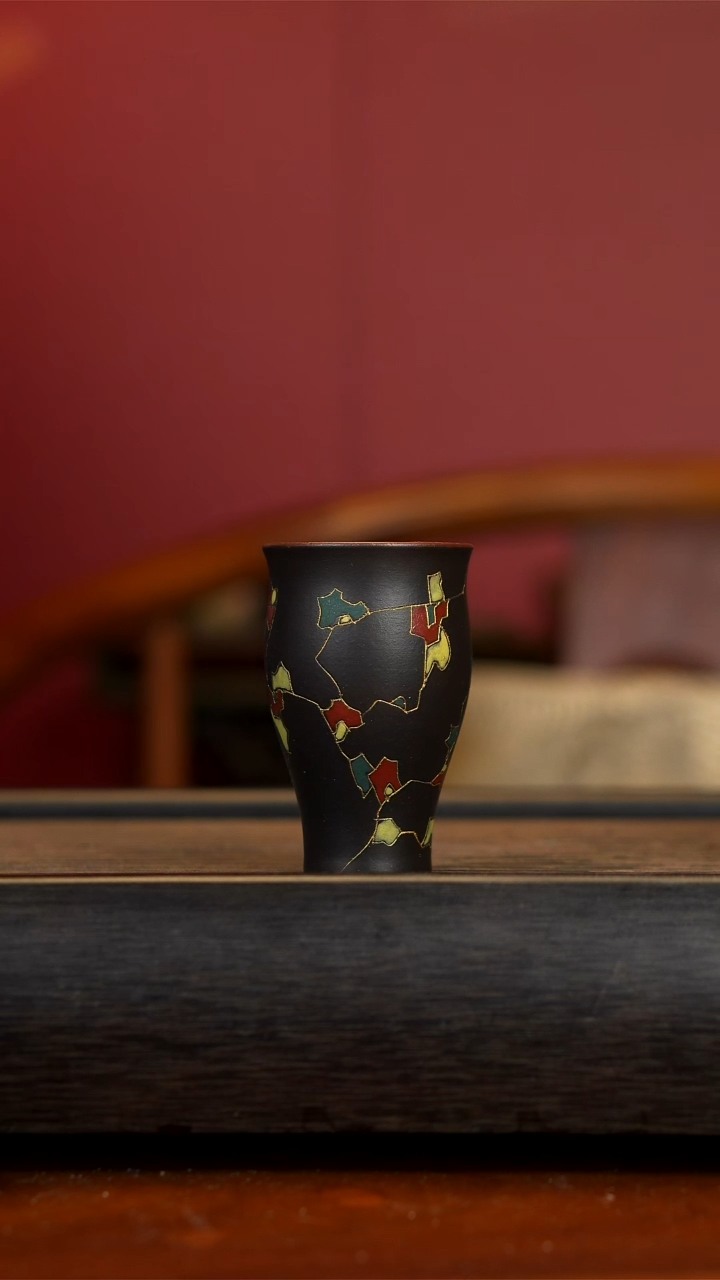 【闪购商品】紫砂茶壶大红袍珐琅彩闻香杯