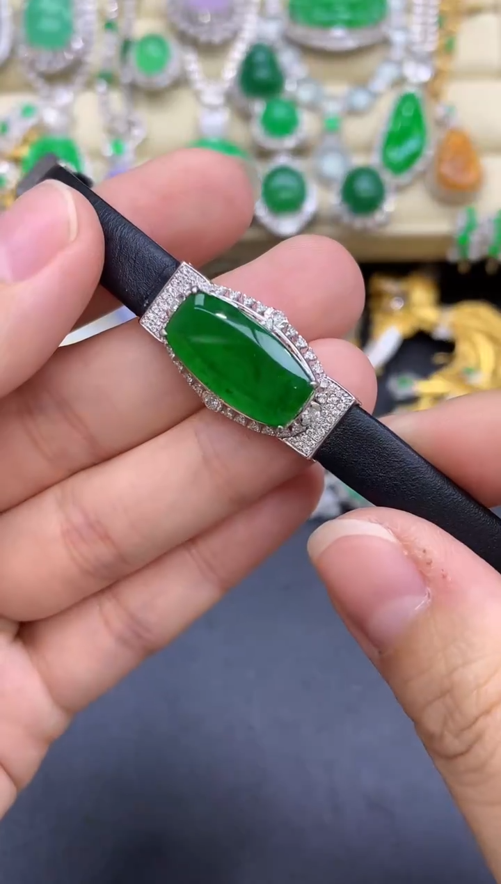 18K金镶嵌手链翡翠529-中国好珍宝