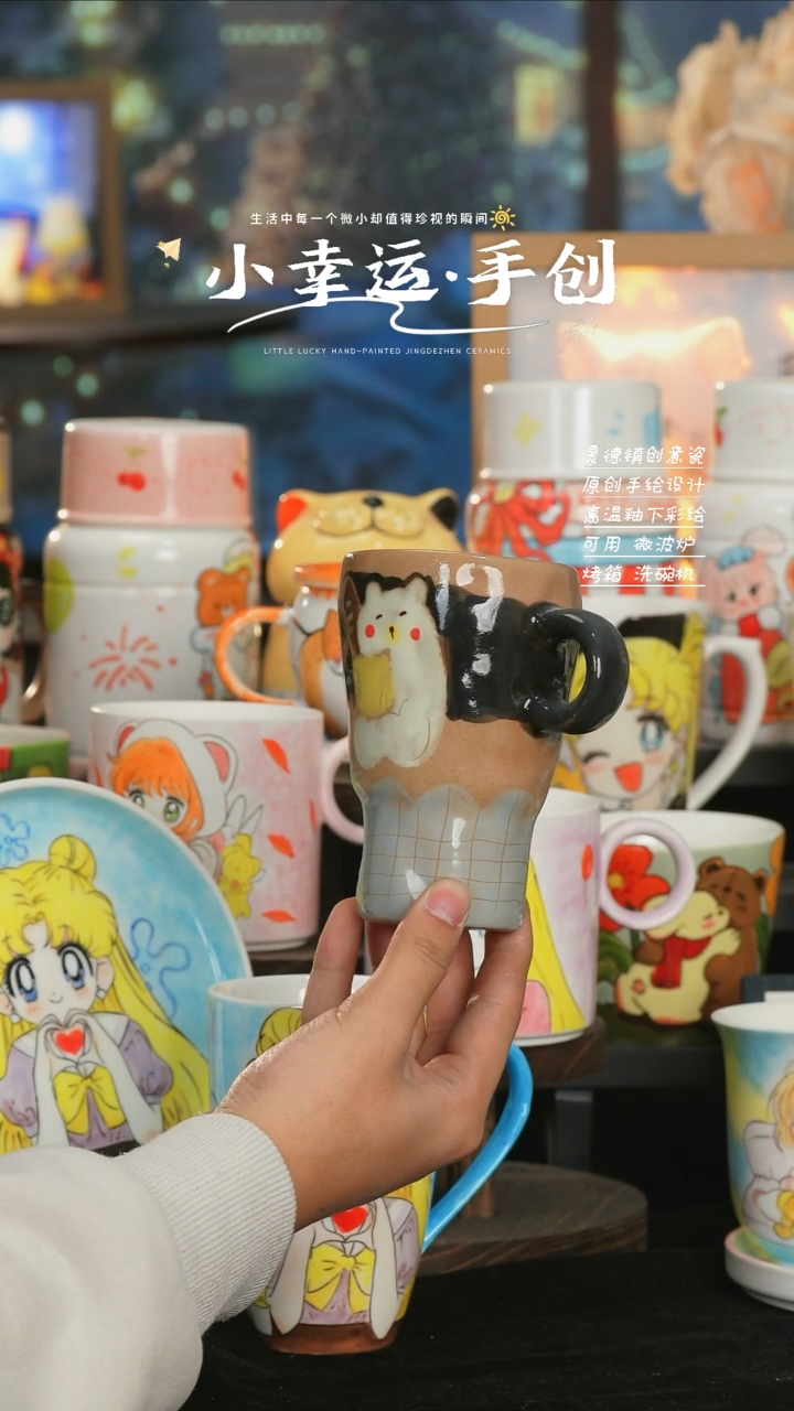【闪购商品】小幸运纯手工手绘陶瓷