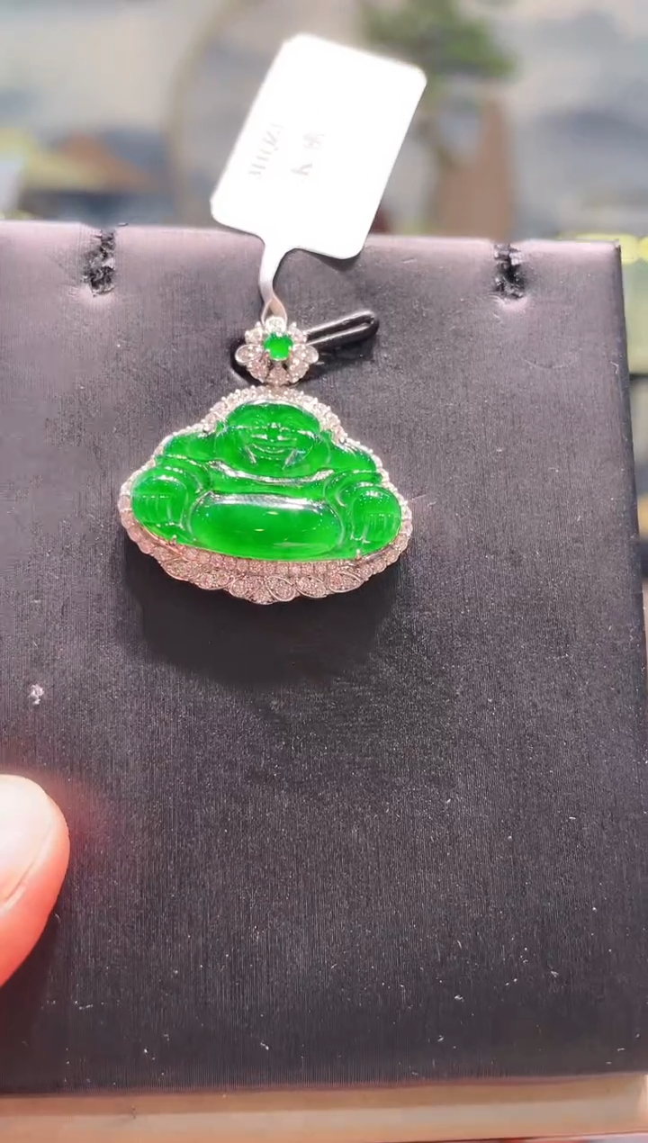 【闪购商品】翡翠颈饰18K金镶嵌A57天然A货翡翠