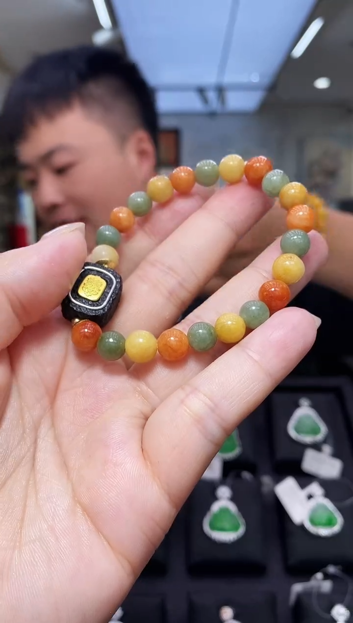 未镶嵌手链翡翠福禄寿翡翠扎吉手串