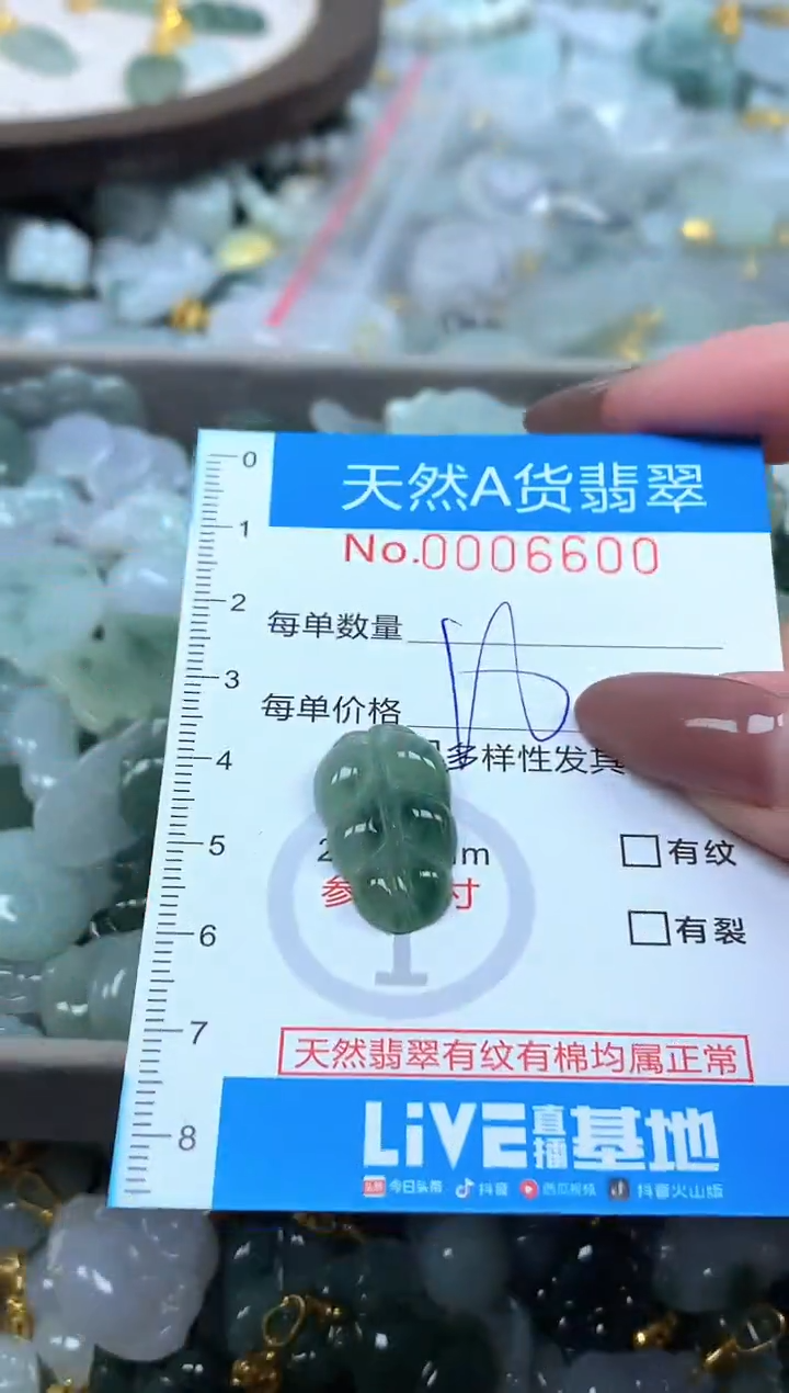 颈饰未镶嵌翡翠净货挂件-6600