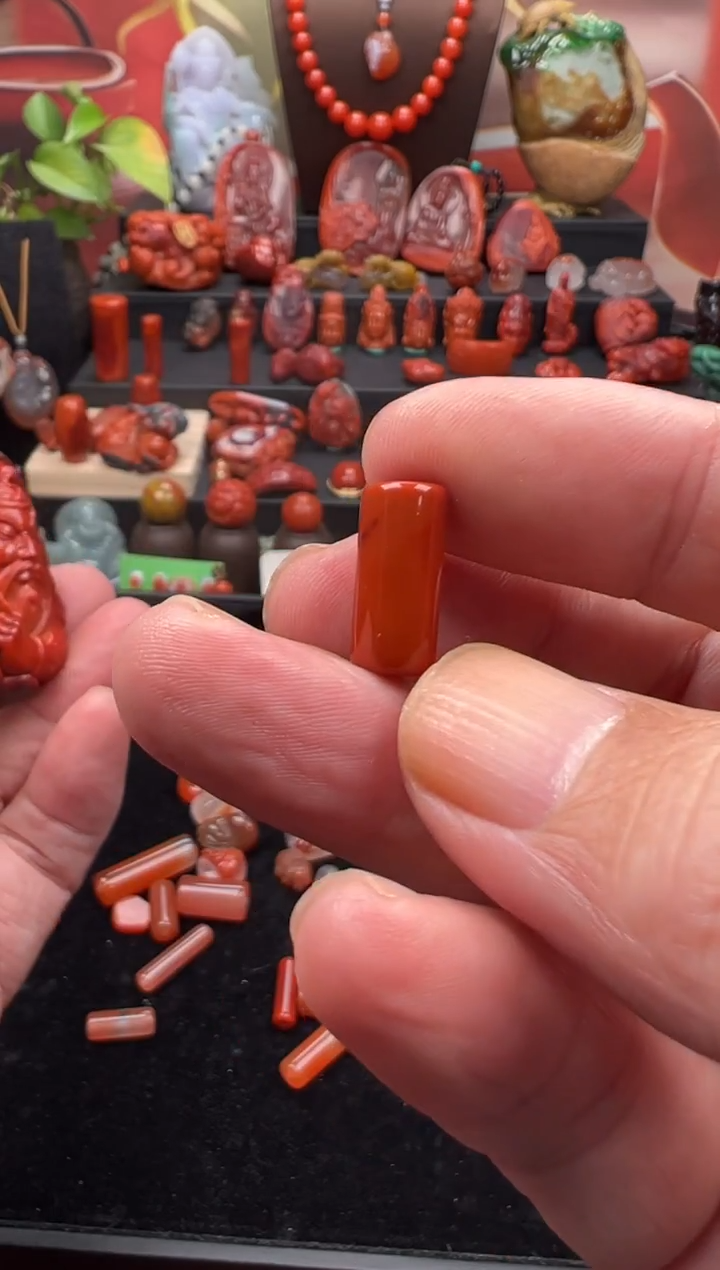 未镶嵌桶珠南红玛瑙商桶珠