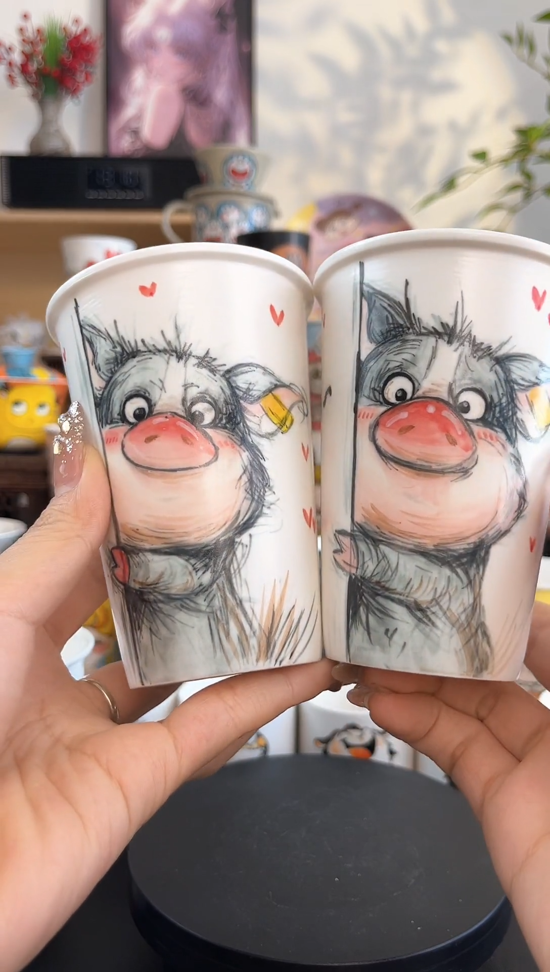 【闪购商品】摆件手工手绘陶瓷小杯杯