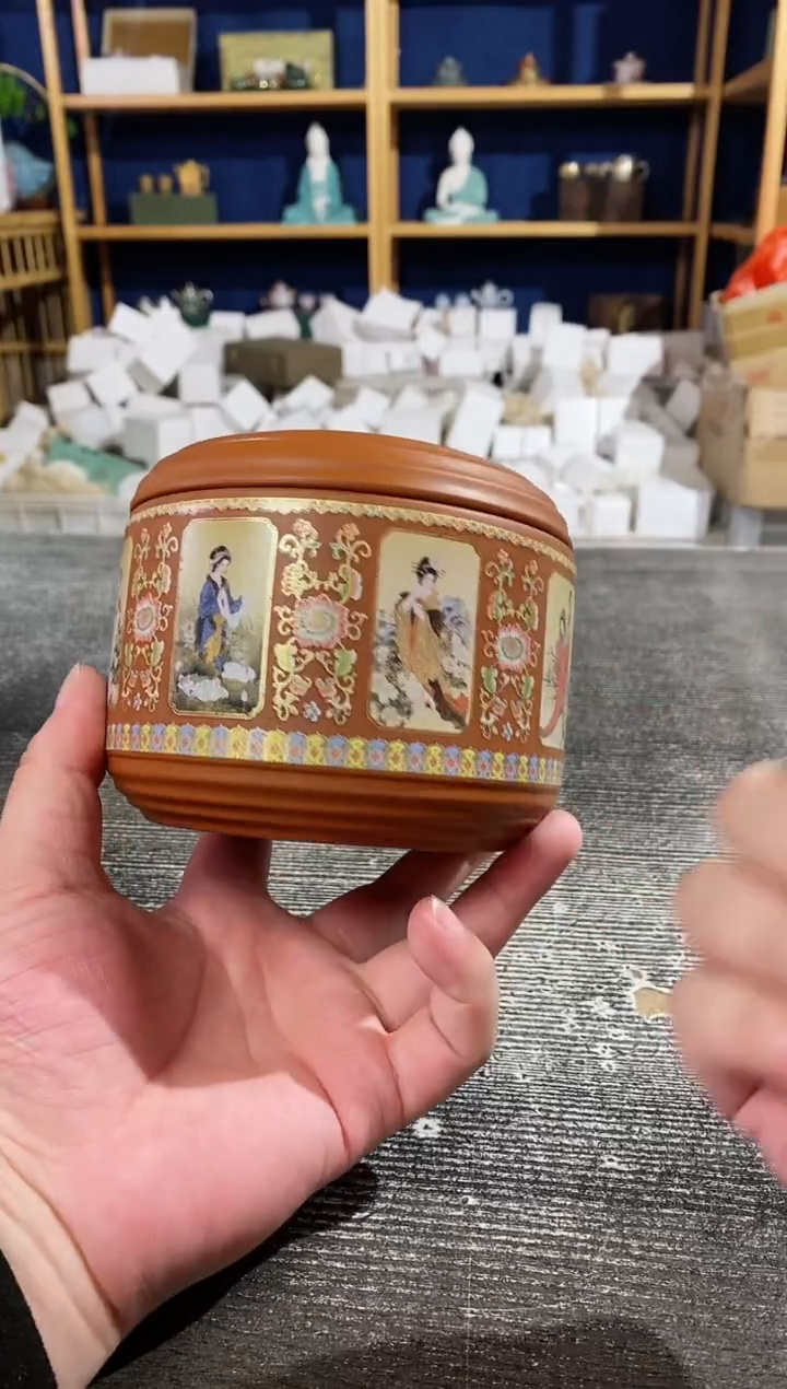 【闪购商品】其他四大美女珐琅彩紫砂茶叶罐