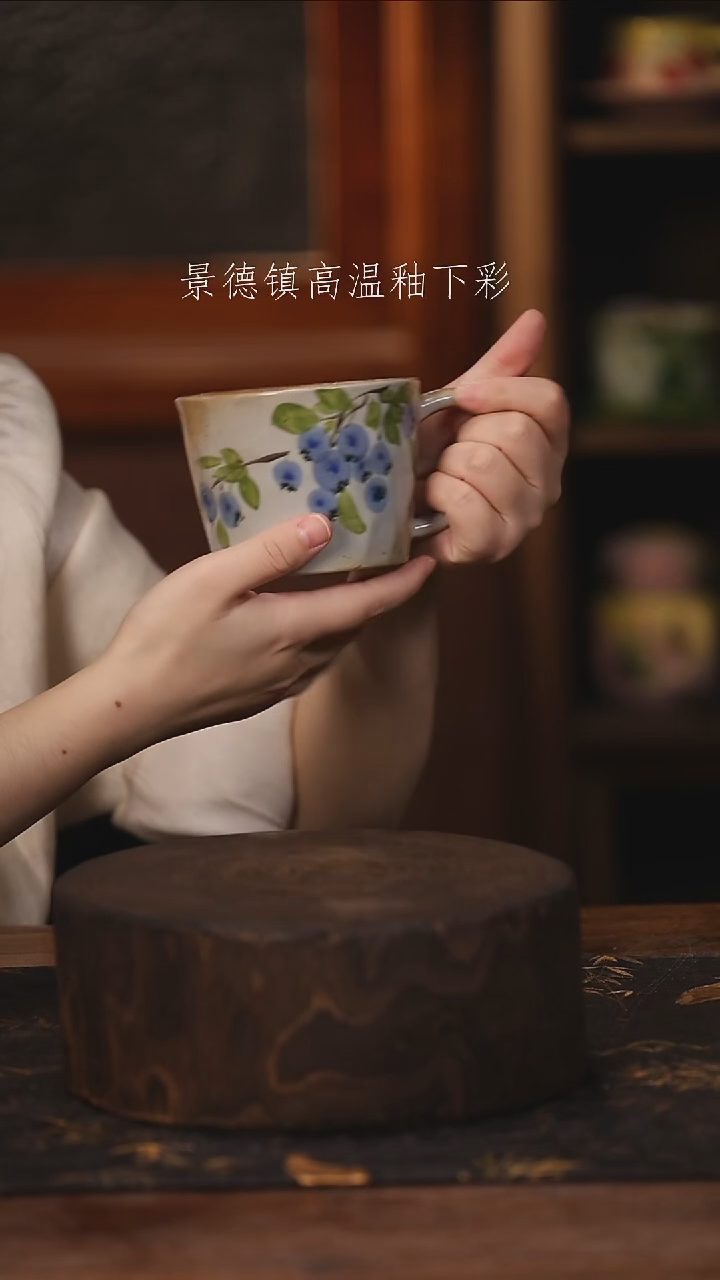 陶瓷景德镇高温釉下手绘陶瓷@L395@