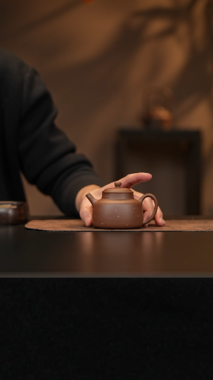 【闪购商品】紫砂茶壶允字款zzb 紫泥 洒金言心