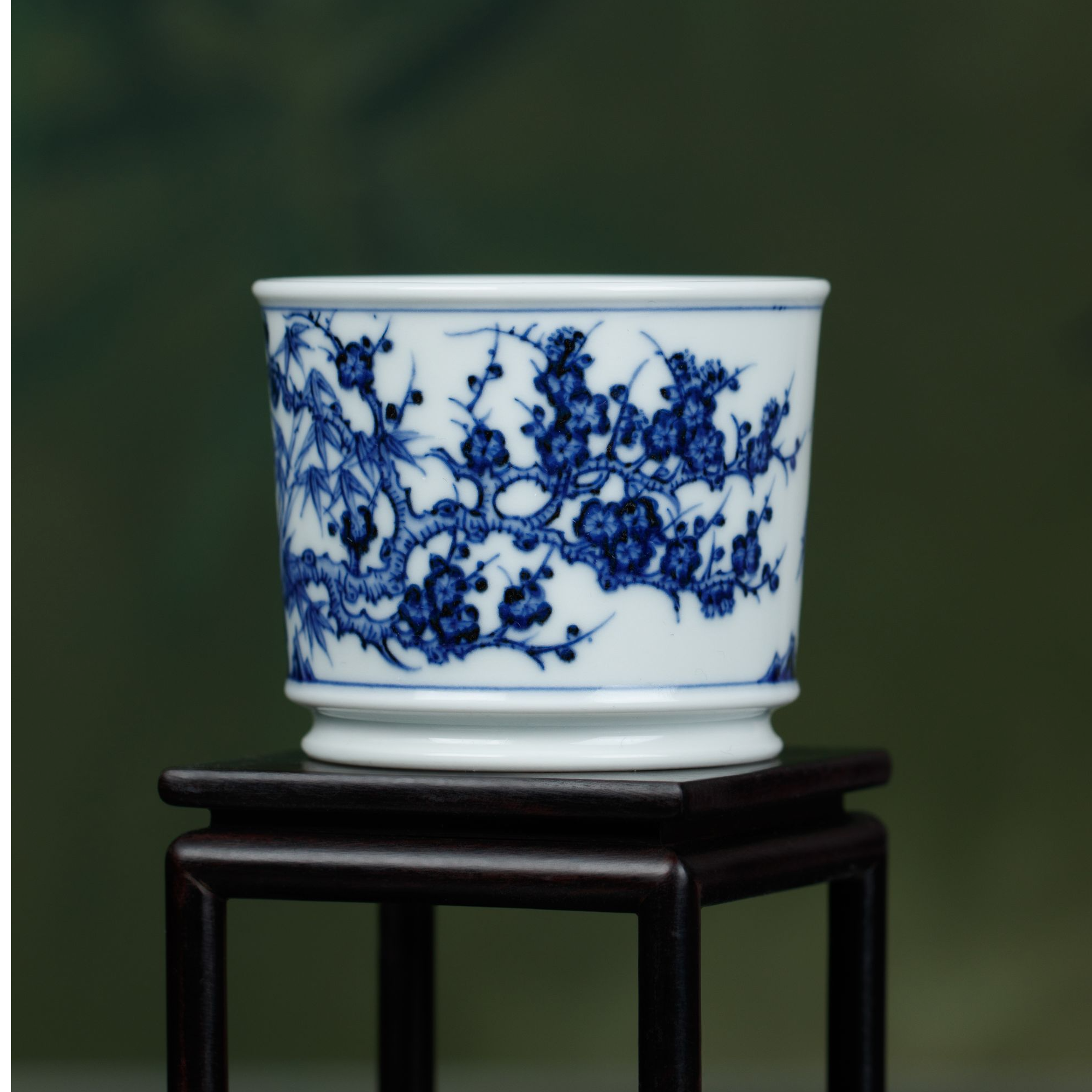 垂虹慕古景德镇高档陶瓷仿明永宣青花松竹梅岁寒三友荣天杯主人杯