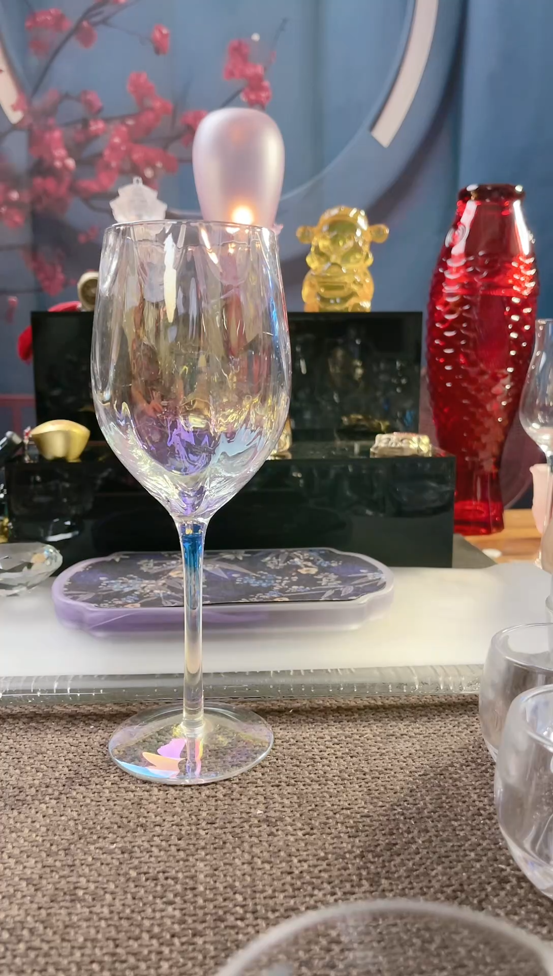 两只装全手工水晶玻璃杯