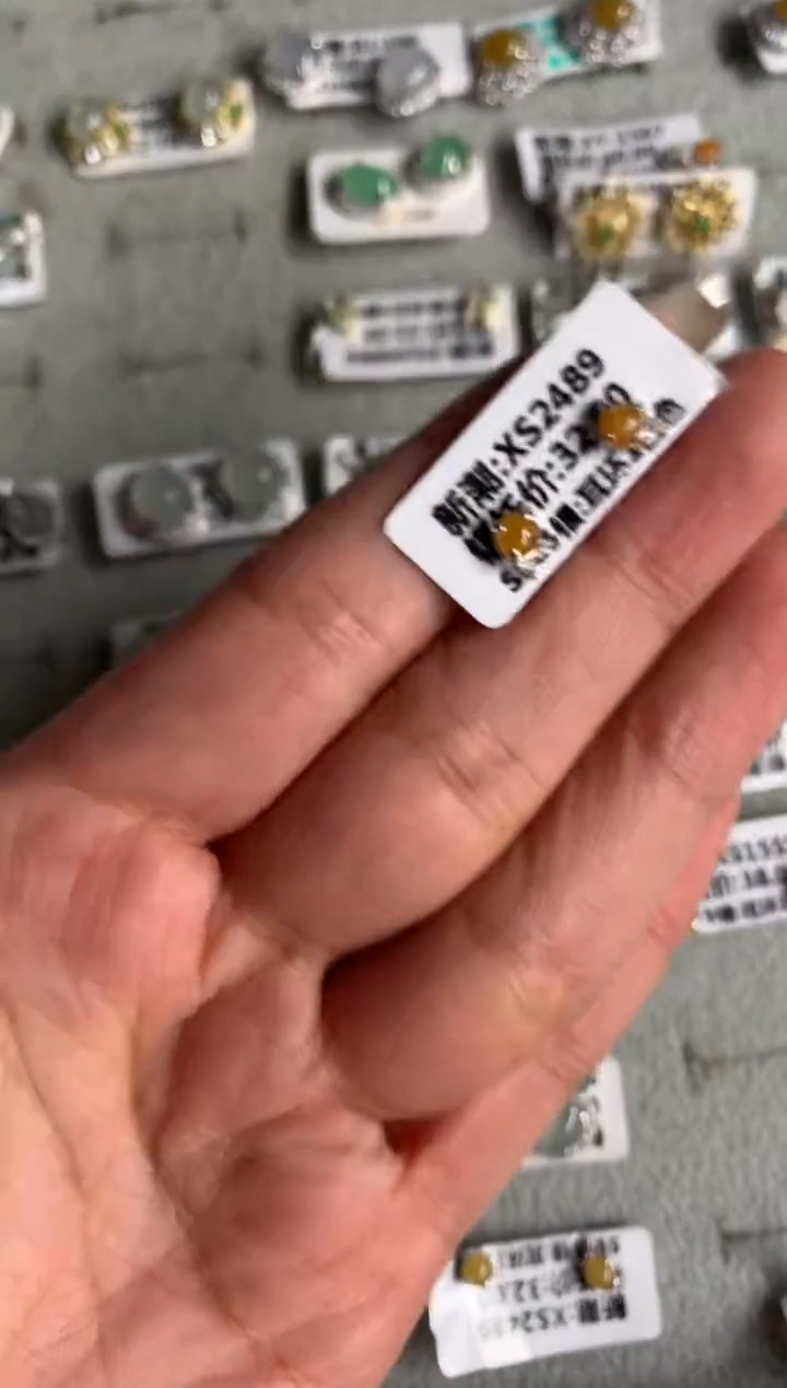 银S925镶嵌戒指翡翠耳饰