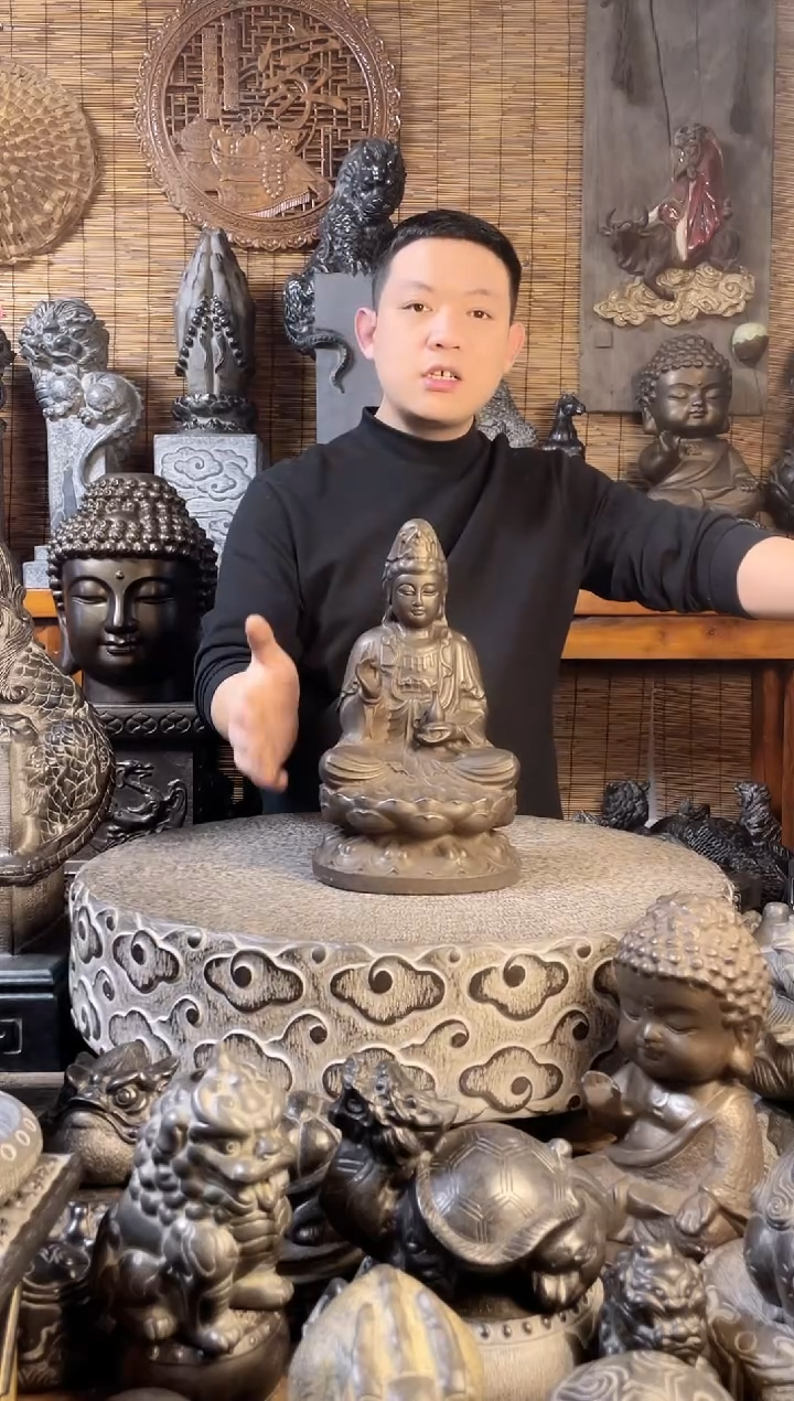 【闪购商品】30宝宝佛+单层莲花台天然青石雕刻