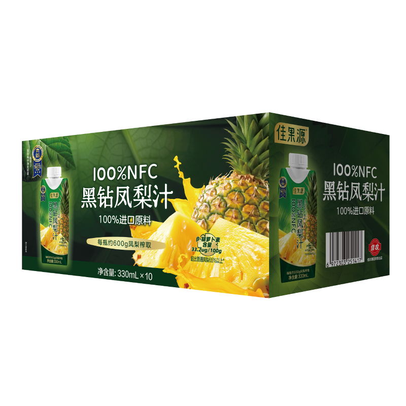 佳果源 100%NFC黑钻凤梨汁 330mL*10