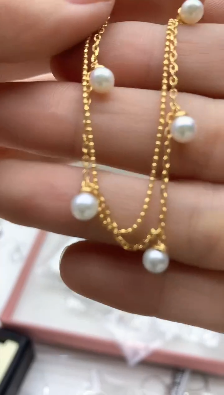 套链银S925镶嵌海水珍珠套链