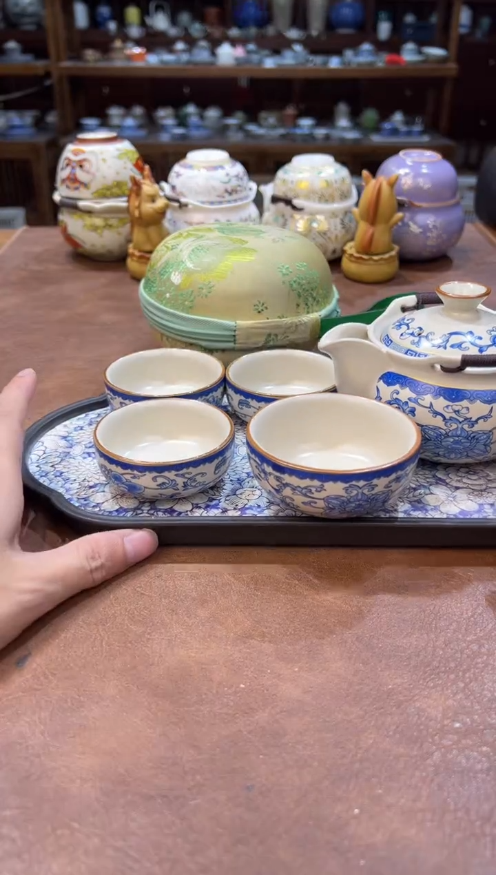 真的很便宜超好看会开片的旅行茶具
