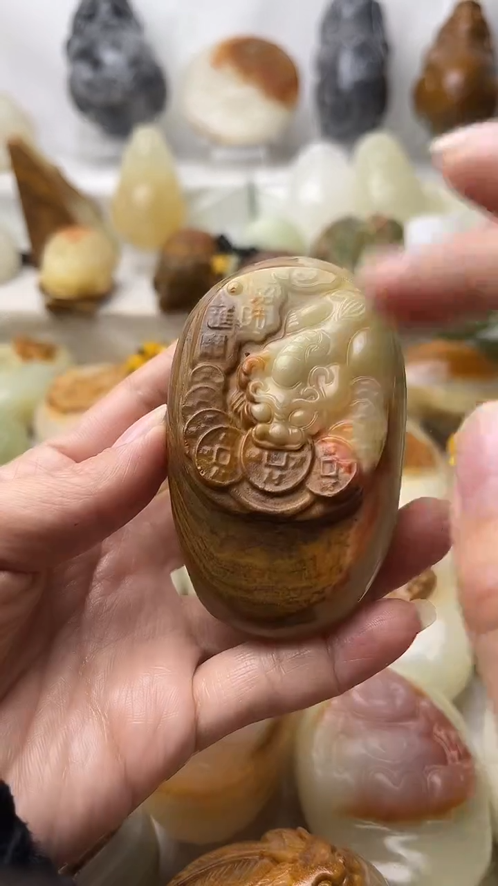 石材古青石棉纹正常不退换貔貅微瑕