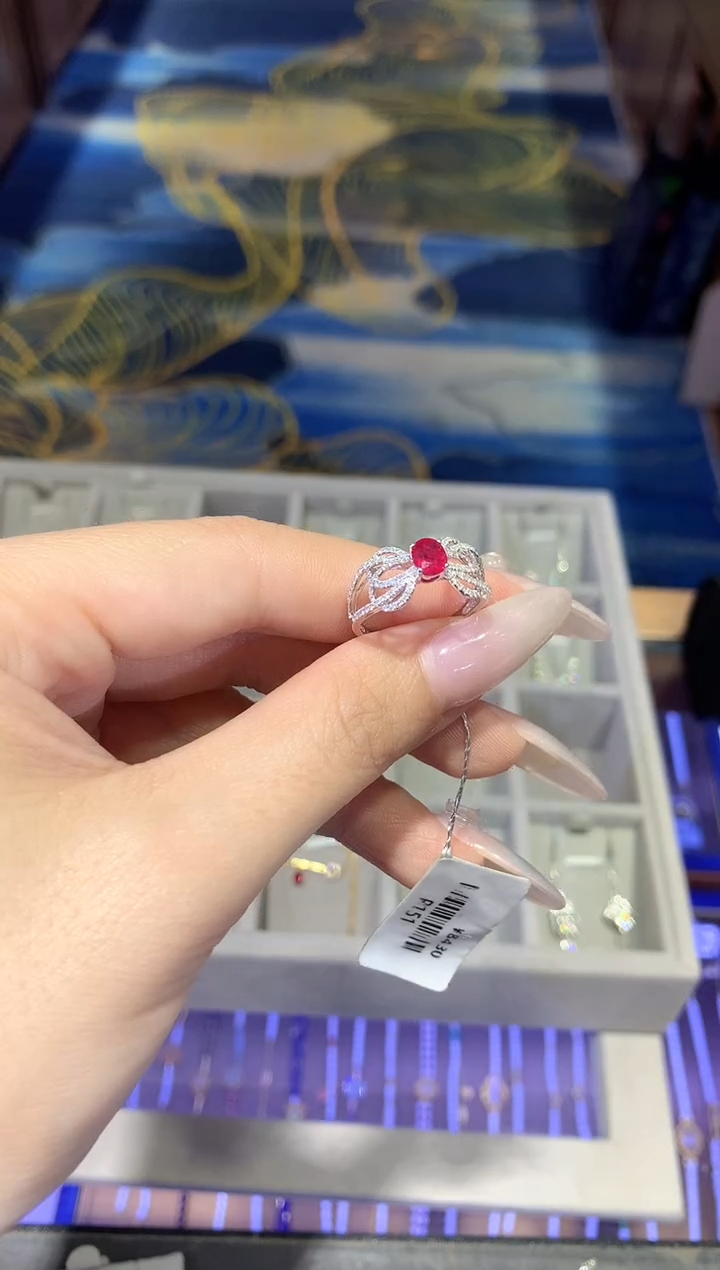 【闪购商品】红宝石戒指18K金镶嵌60分红宝石戒指YT042