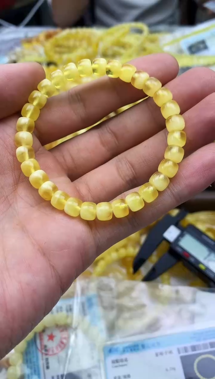 裸石蜜蜡未镶嵌手串卡6