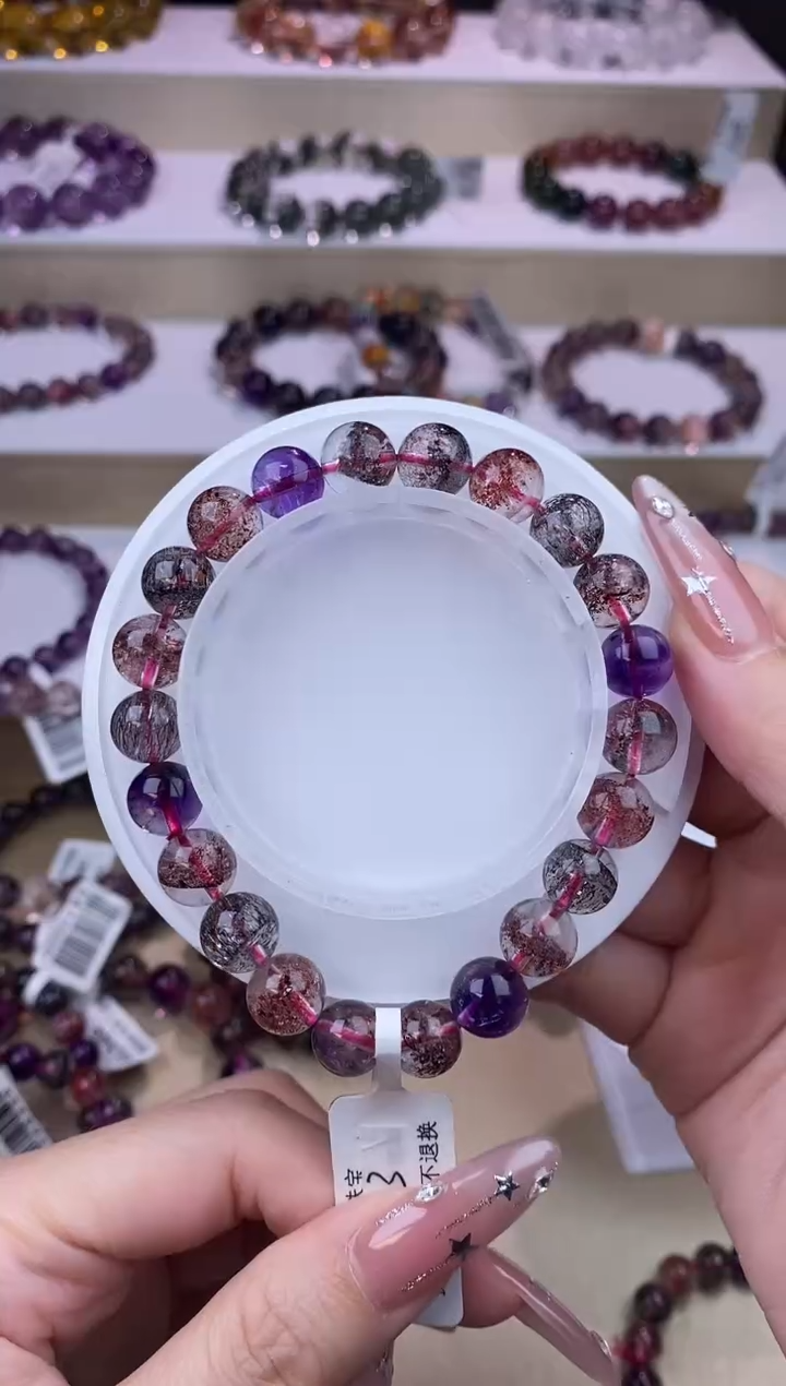 水晶手链未镶嵌黑加仑超七9m+