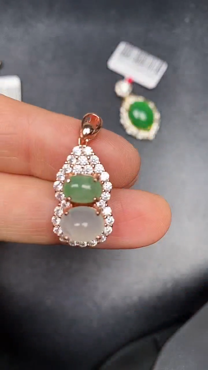 银S925镶嵌戒指翡翠3590