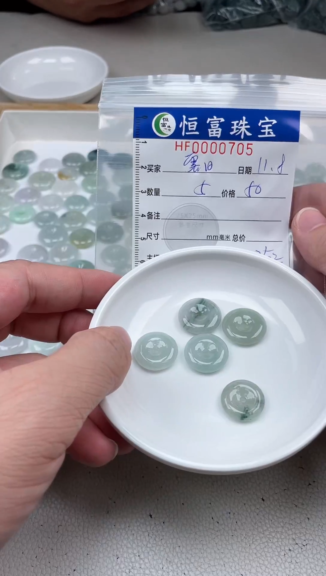 颈饰未镶嵌翡翠霁*翡翠平安扣（中小型）705
