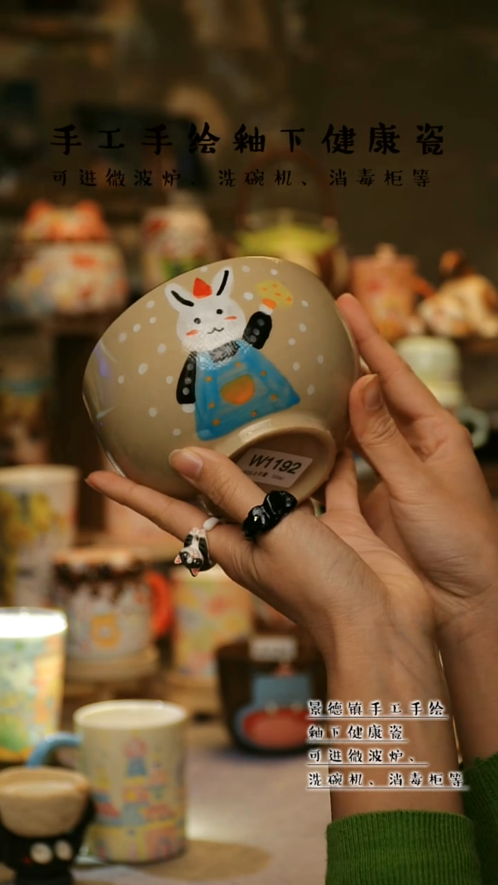 【闪购商品】杯陶瓷景德镇高温釉下彩&W1192