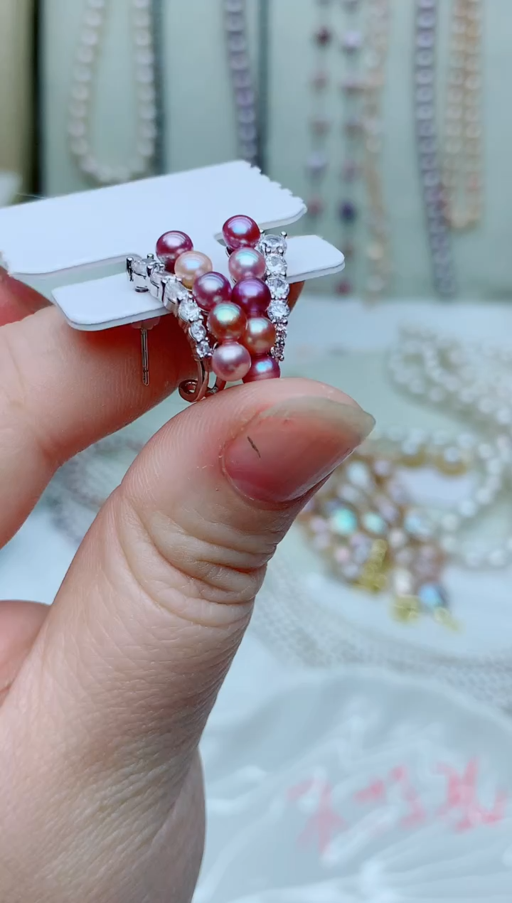 未镶嵌耳饰淡水珍珠多样性发其一【非无瑕】