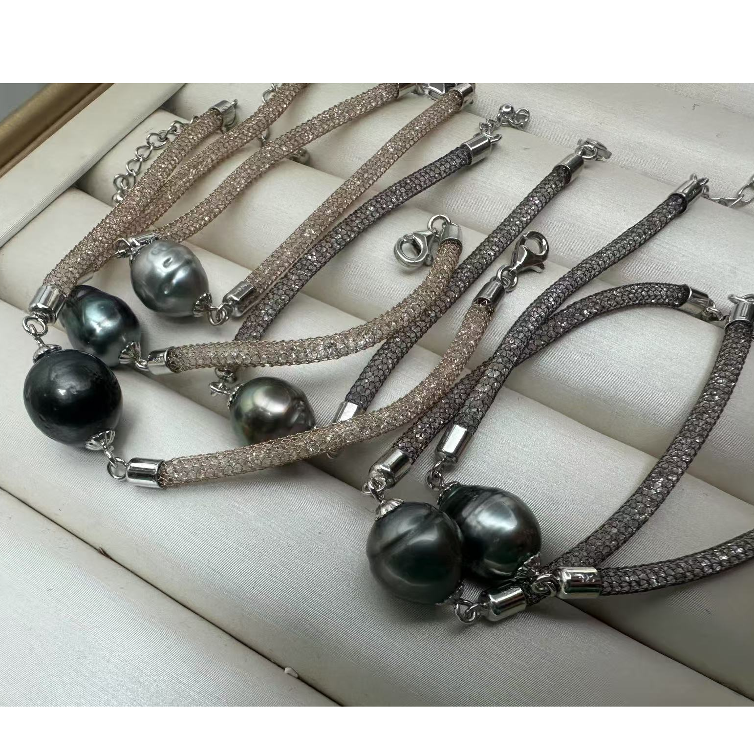 天然海水大溪地9-11mm+S925银手链（多样性发货一件直发无证书）