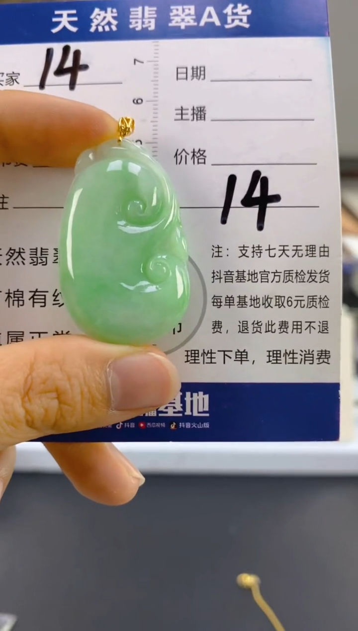 【闪购商品】翡翠颈饰18K金镶嵌天然A货翡翠