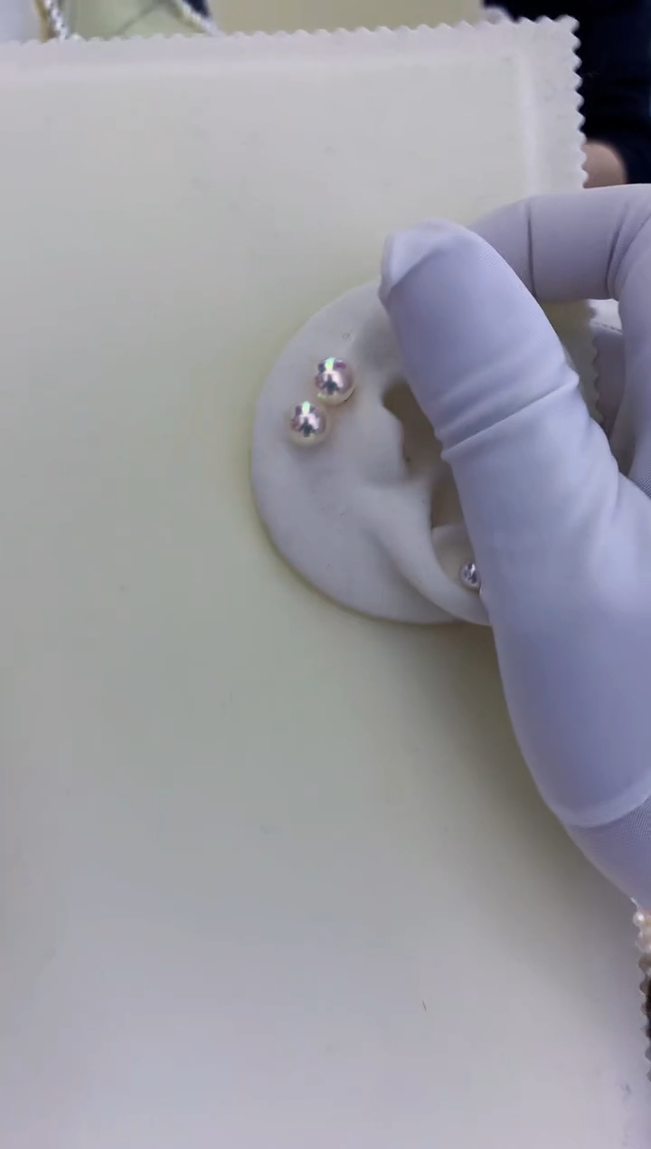 18K金镶嵌饰品海水珍珠8-8.5素钉定制