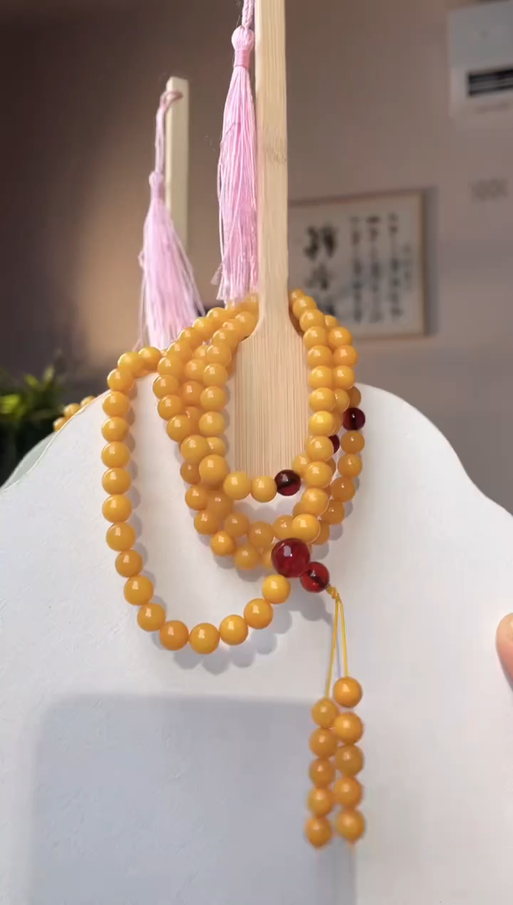 裸石琥珀未镶嵌7+蜜蜡108珠