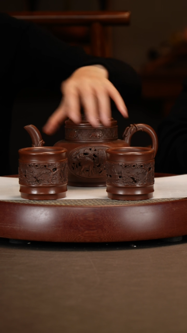 【闪购商品】紫砂茶壶喜象升平套组
