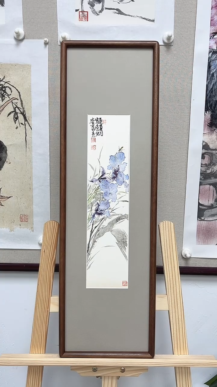 国画宋武老师精品手绘花鸟作品 20*70 带框