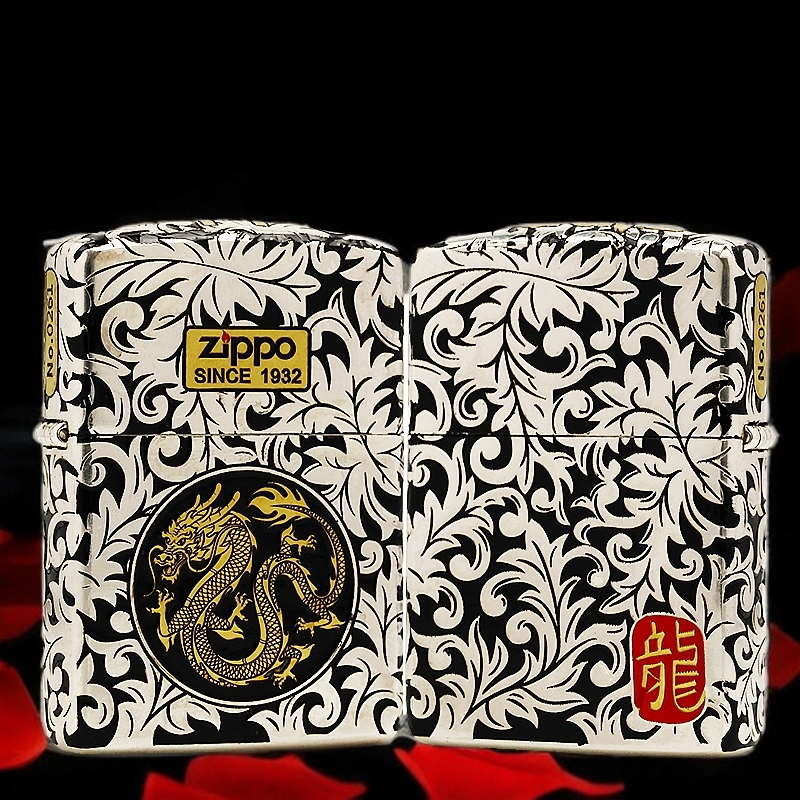 ZIPPO/之宝【唐草辰龙】盔甲机正品煤油打火机KF-DF