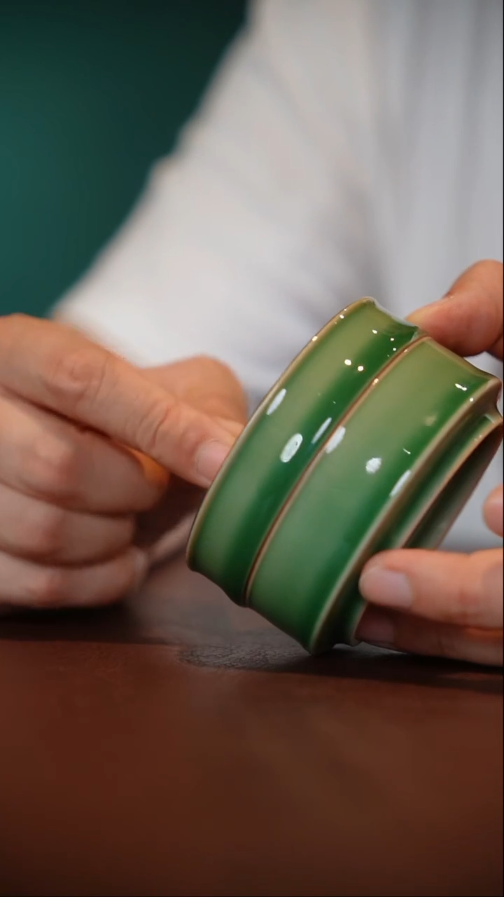 71-3宝相花竹节熏炉（归无 梅子青）