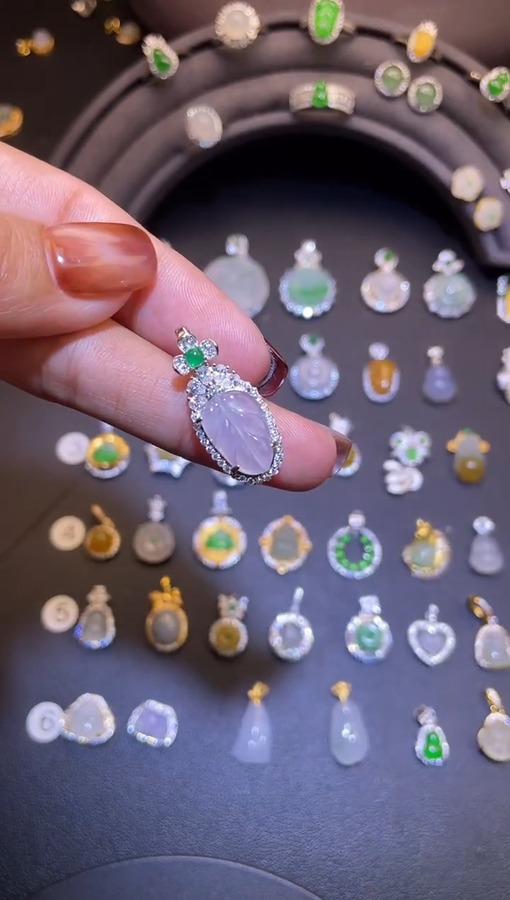 吊坠(不含链)银S925镶嵌翡翠1