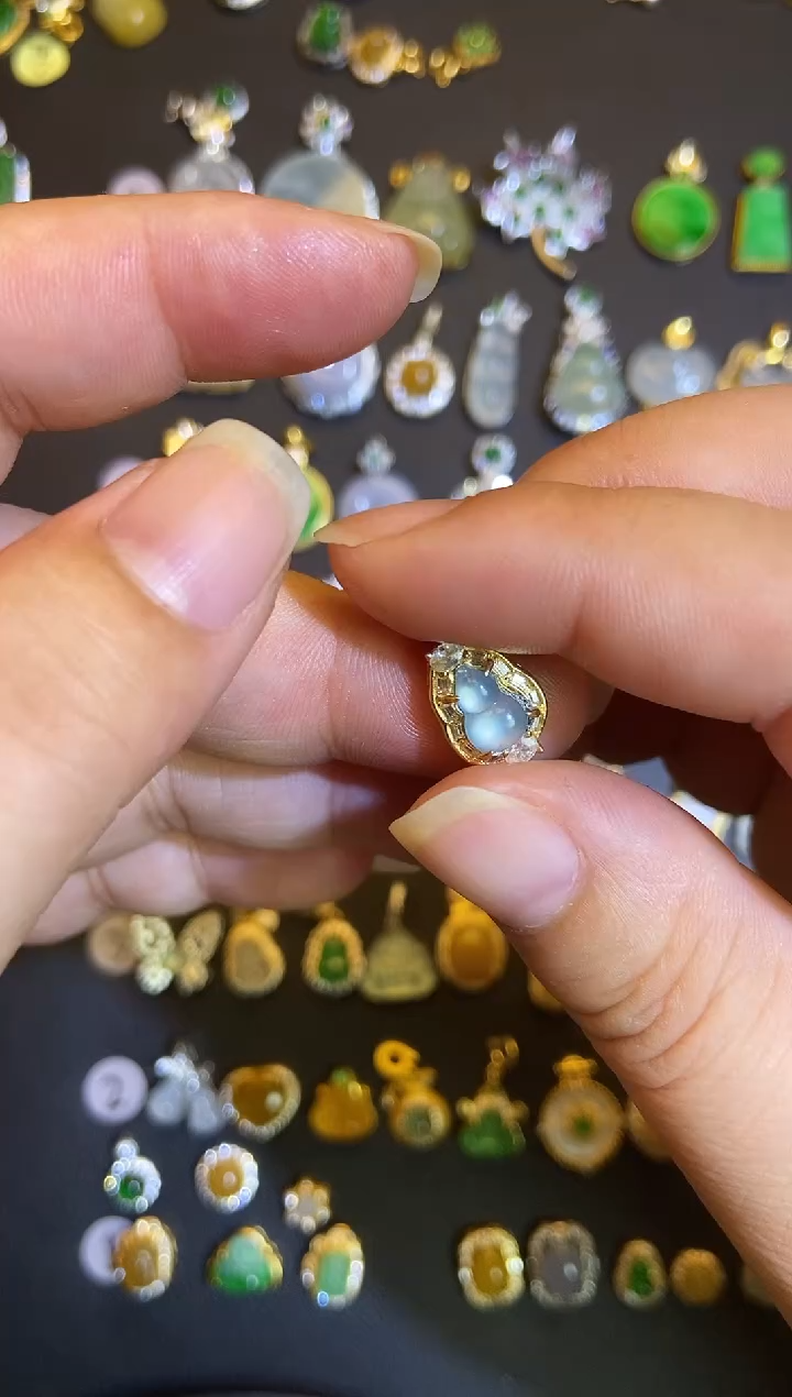 吊坠(不含链)银S925镶嵌翡翠1